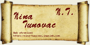 Nina Tunovac vizit kartica
